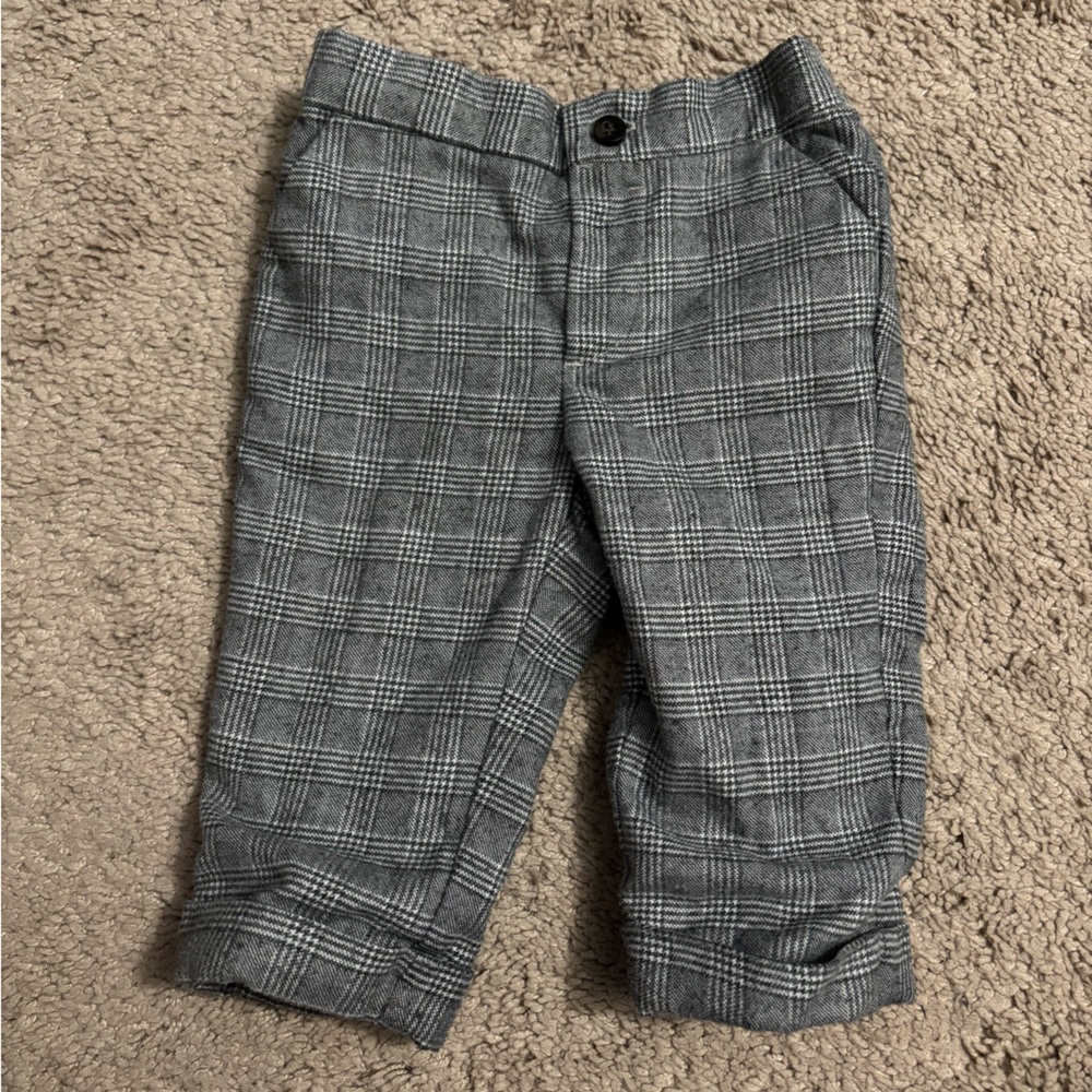 Janie and Jack | Plaid Gray Holiday Pants Boys 3-6m